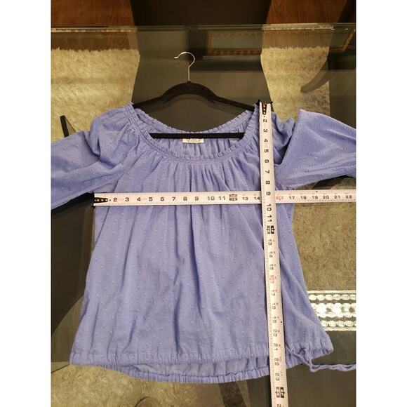 Calvin Klein Womens Blue Solid 100% Cotton Scoop Neck Long Sleeve Top Blouse S - Picture 9 of 11